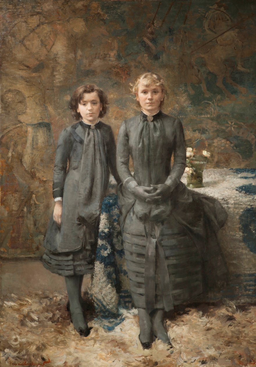 Søstrene til maleren Schlobach, 1884. av Théo van Rysselberghe
