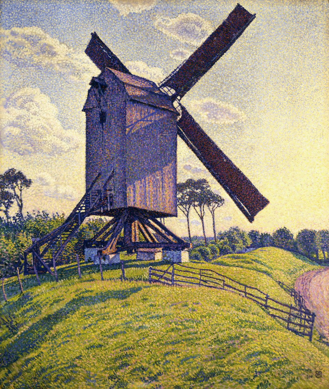 Vindmølle i Flandern; Mølle i Flandern, 1894 av Théo van Rysselberghe