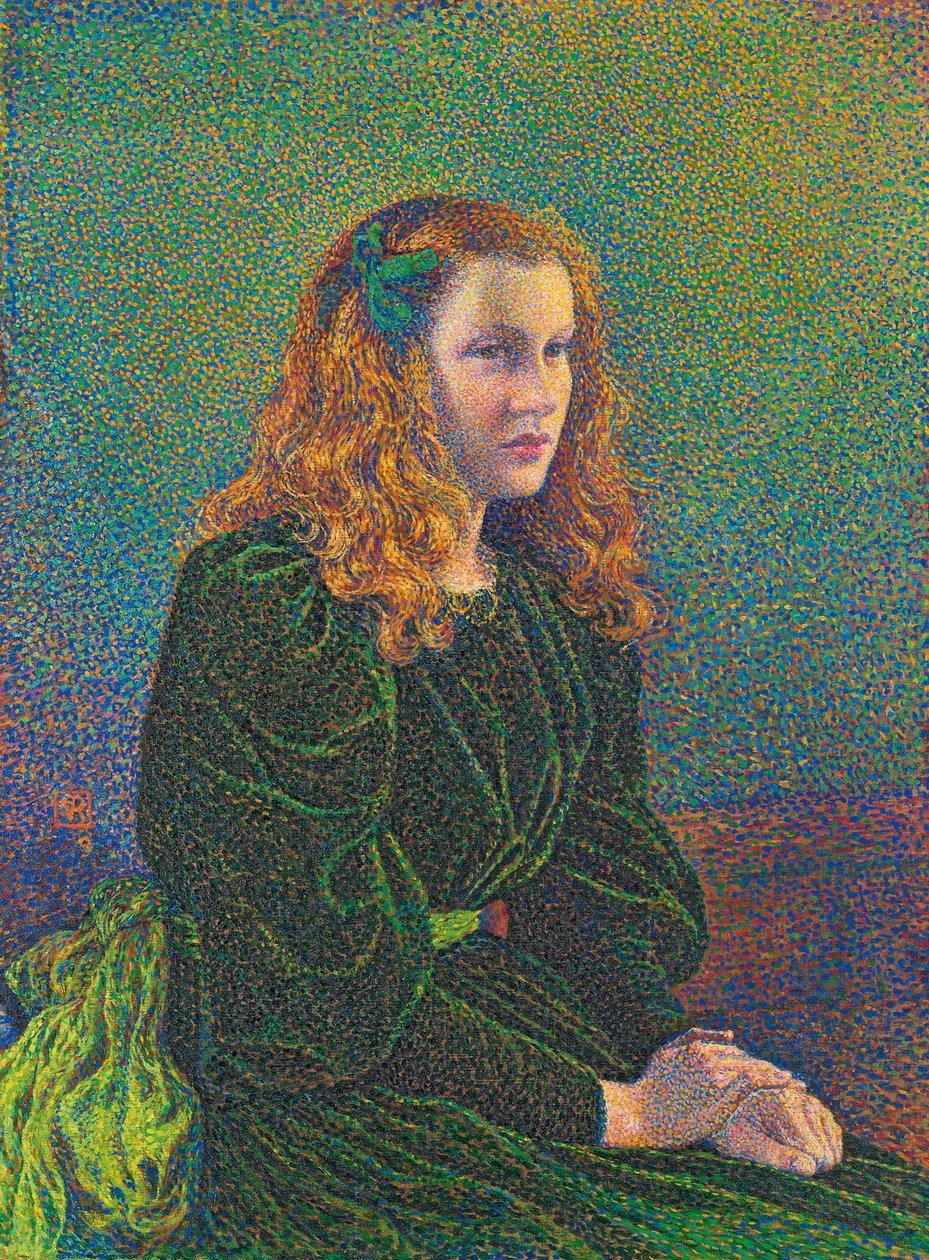 Ung kvinne i grønn kjole, 1893 av Théo van Rysselberghe