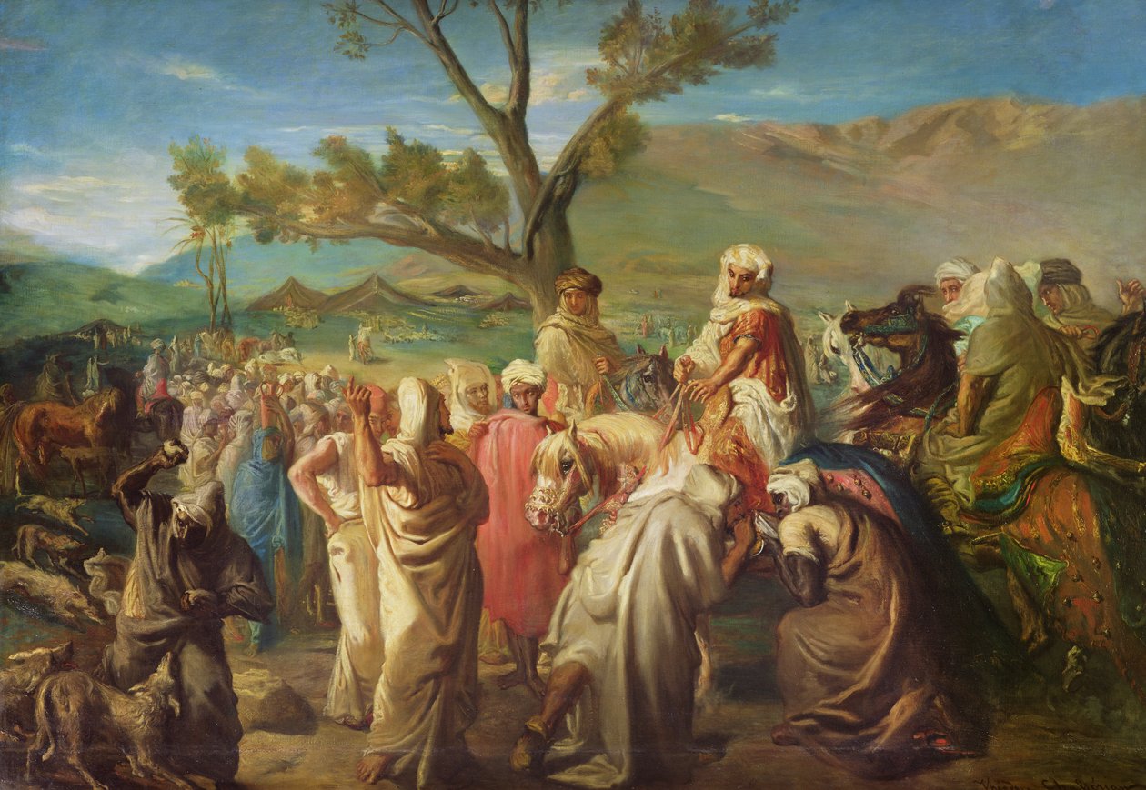Caid besøker en Douar, 1849, av Théodore Chassériau