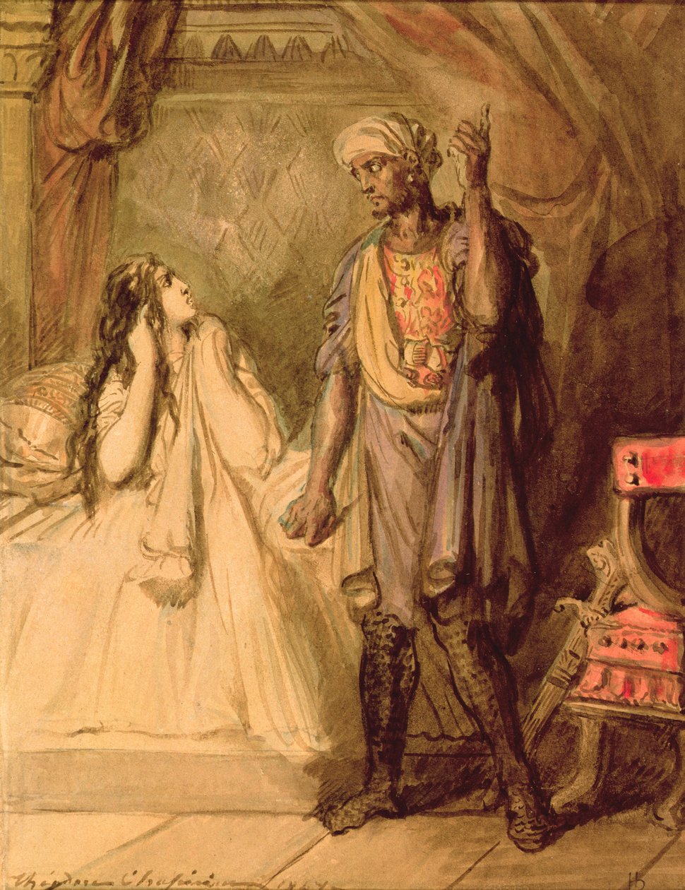 Desdemona og Othello, 1847 (gouache) av Théodore Chassériau