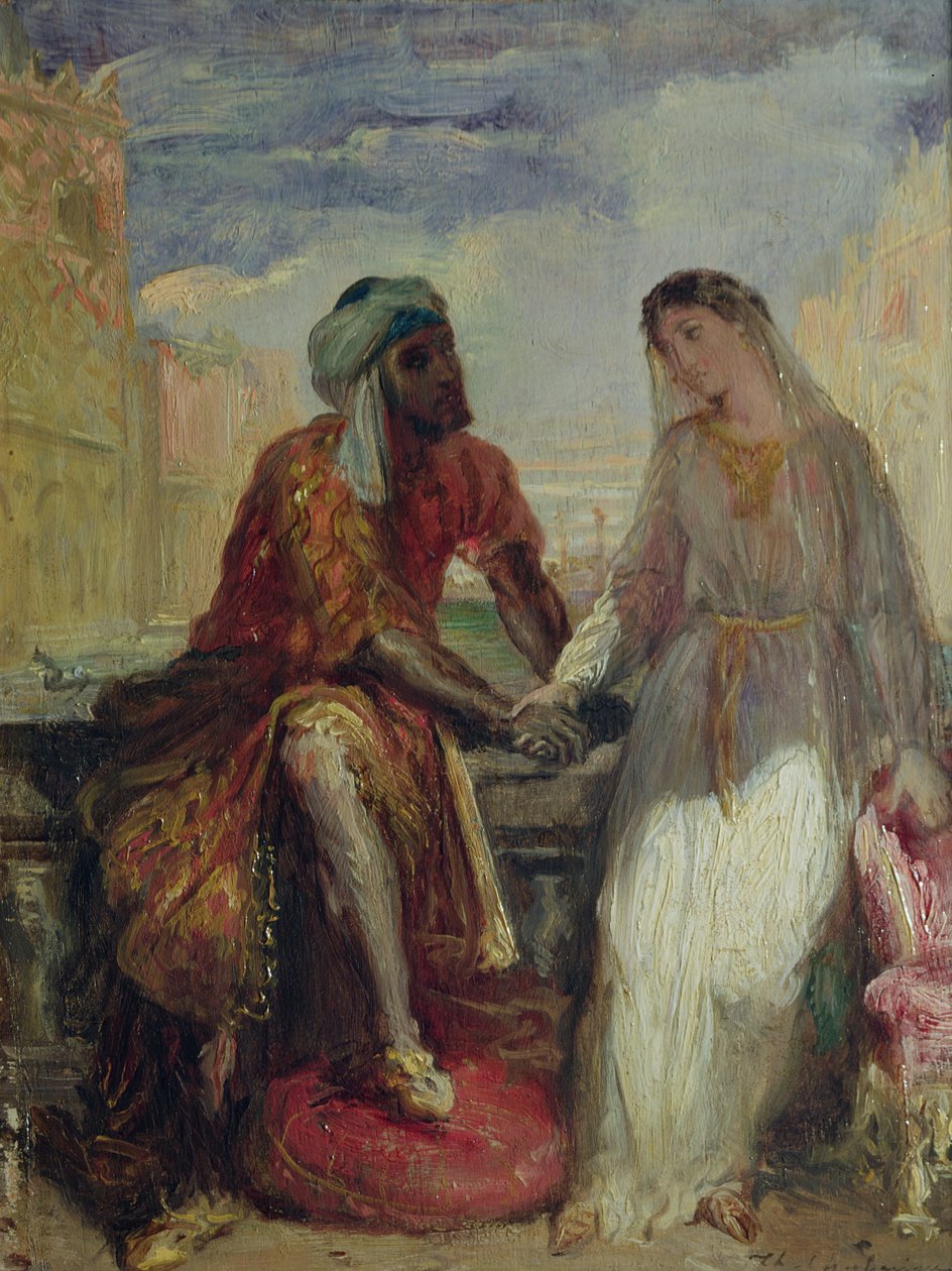 Othello og Desdemona i Venezia, 1850 av Théodore Chassériau