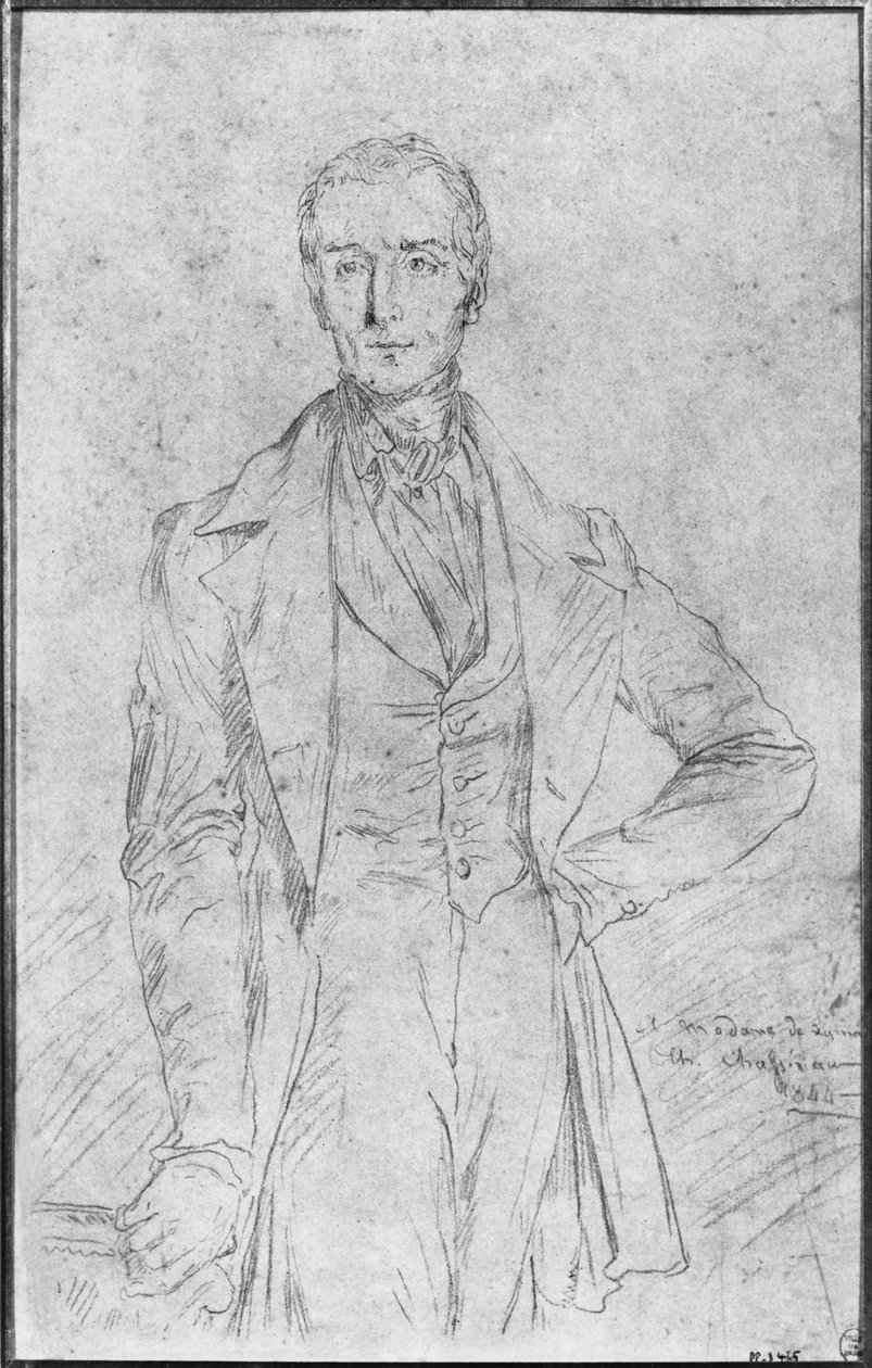 Portrett av Alphonse de Lamartine, 1844 av Théodore Chassériau