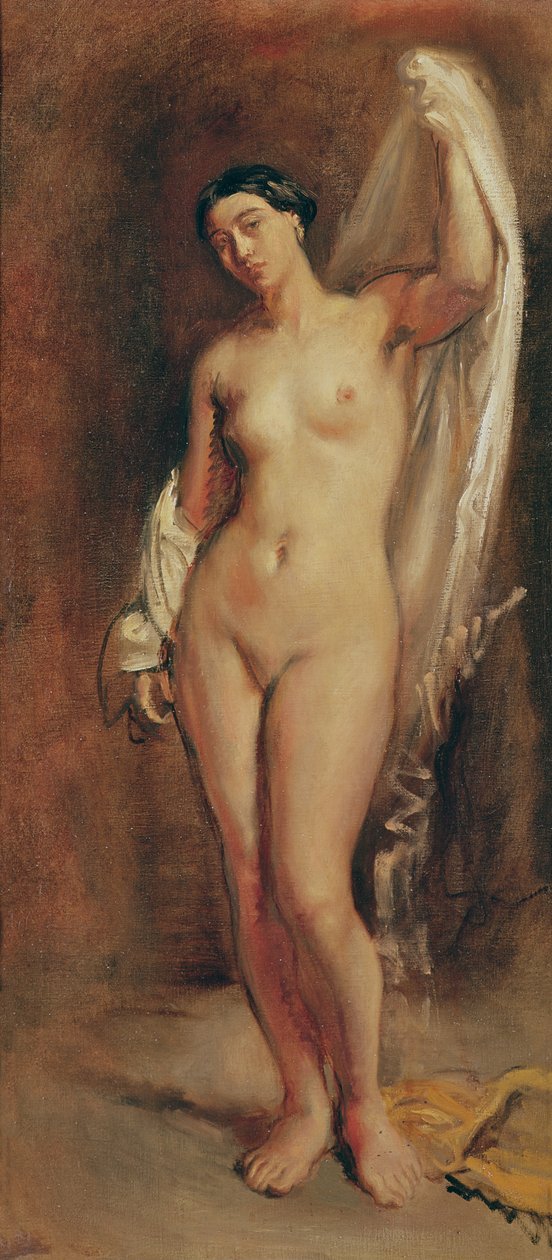 Standing Female Naken, studie for den sentrale figuren til The Tepidarium av Théodore Chassériau