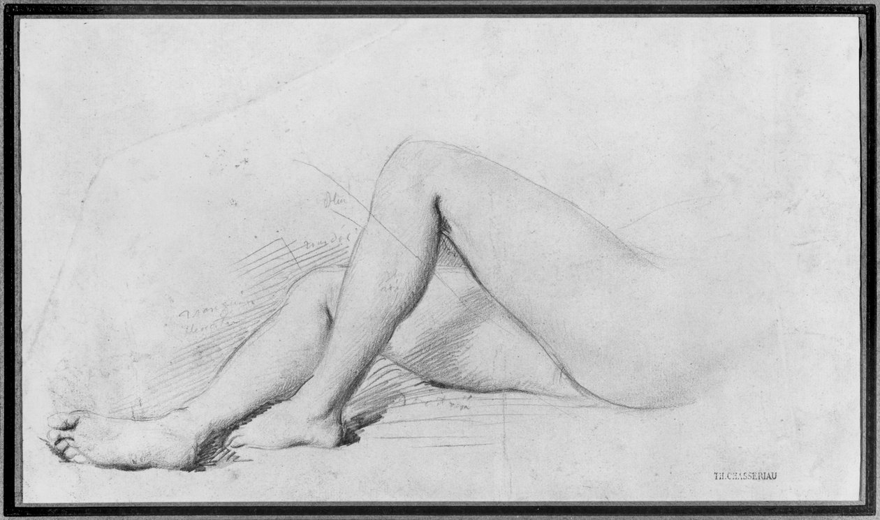 Studie av ben av Théodore Chassériau