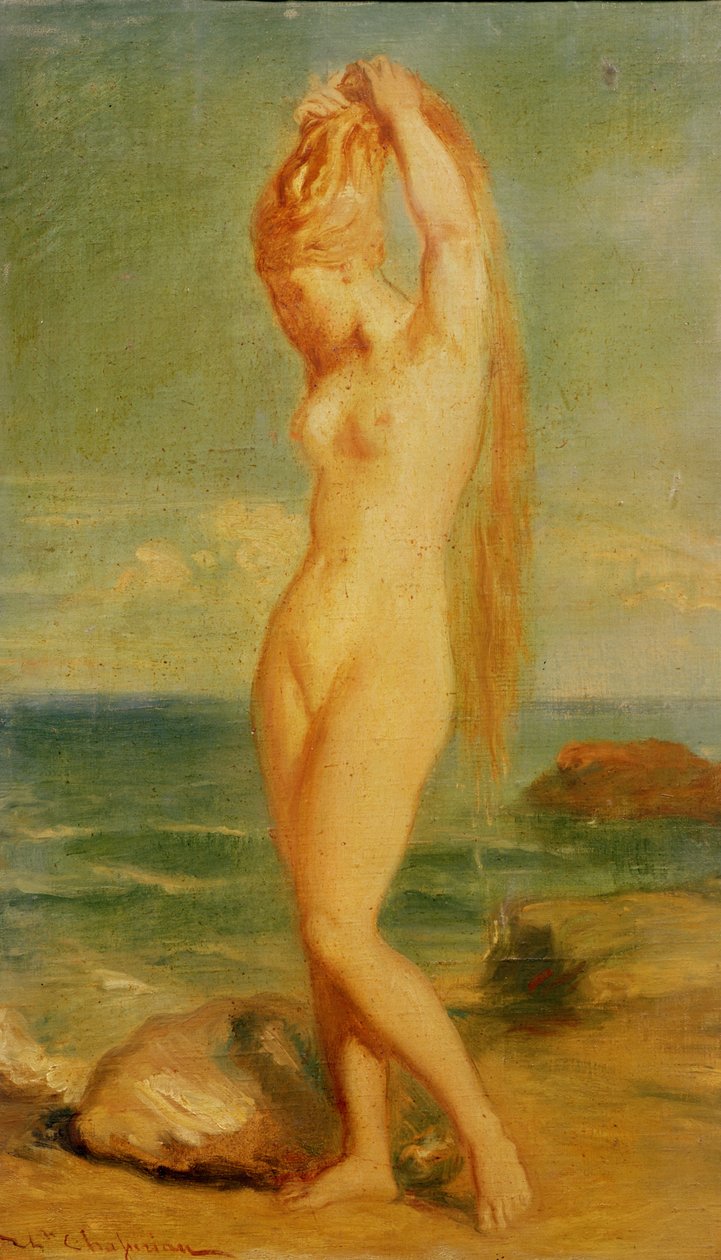 Venus avbildet i et havlandskap (studie), 1839 (olje på studie) av Théodore Chassériau