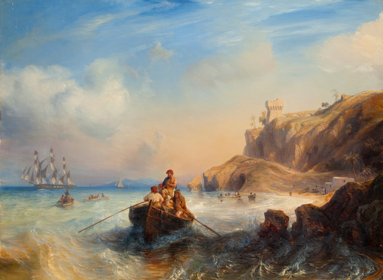Skip Ved Kysten av Jean Antoine Theodore Gudin