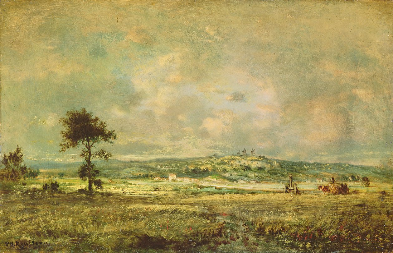 Effekter av en storm, utsikt over Montmartre-sletten av Pierre Etienne Theodore Rousseau