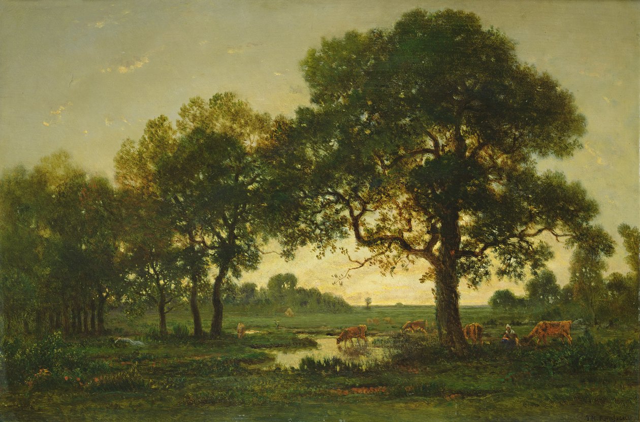 The Pond Oaks av Pierre Etienne Theodore Rousseau