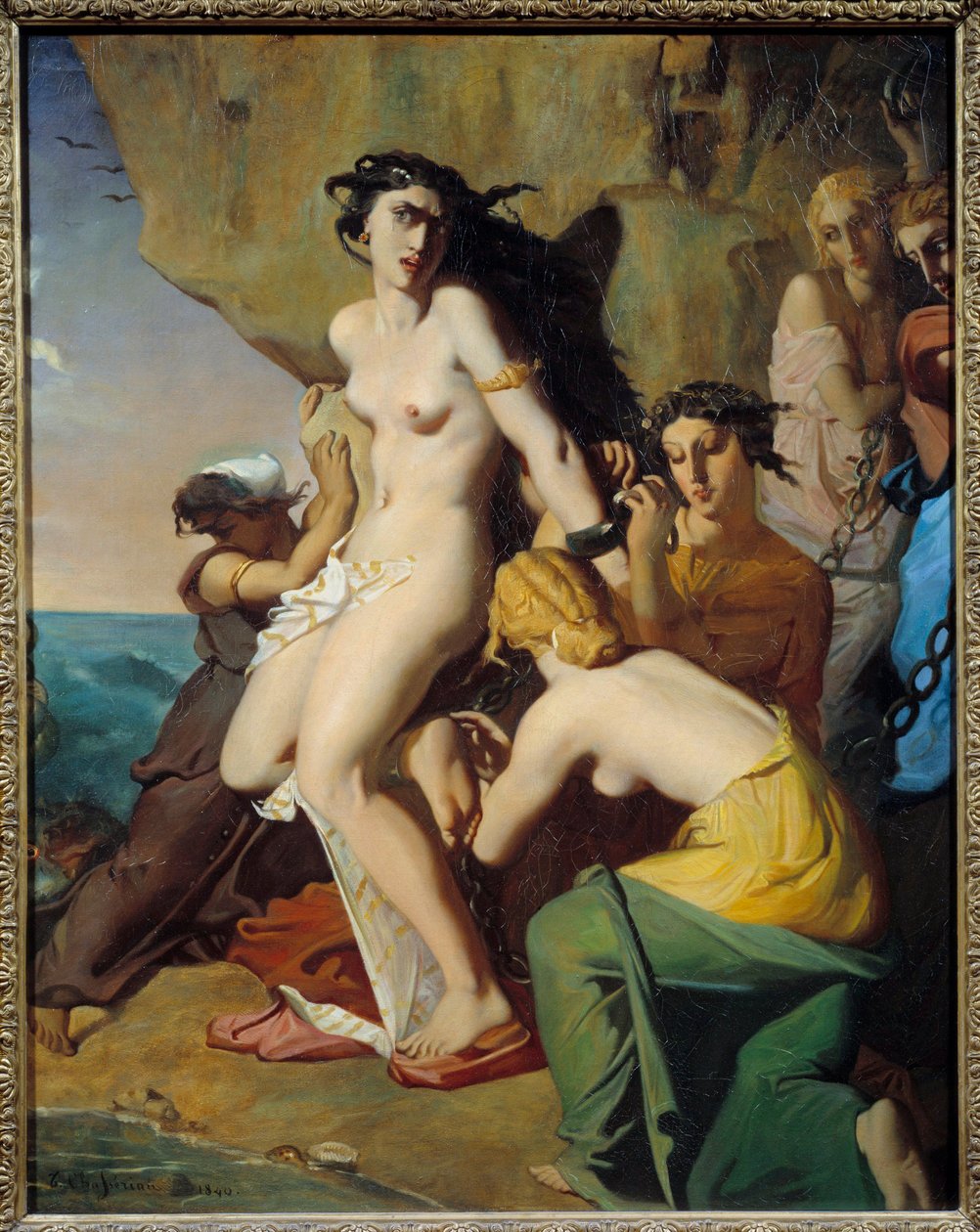 Andromede festet til fjellet av Nereides, maleri av Theodore Chasseriau (1819-1856) av Théodore Chassériau