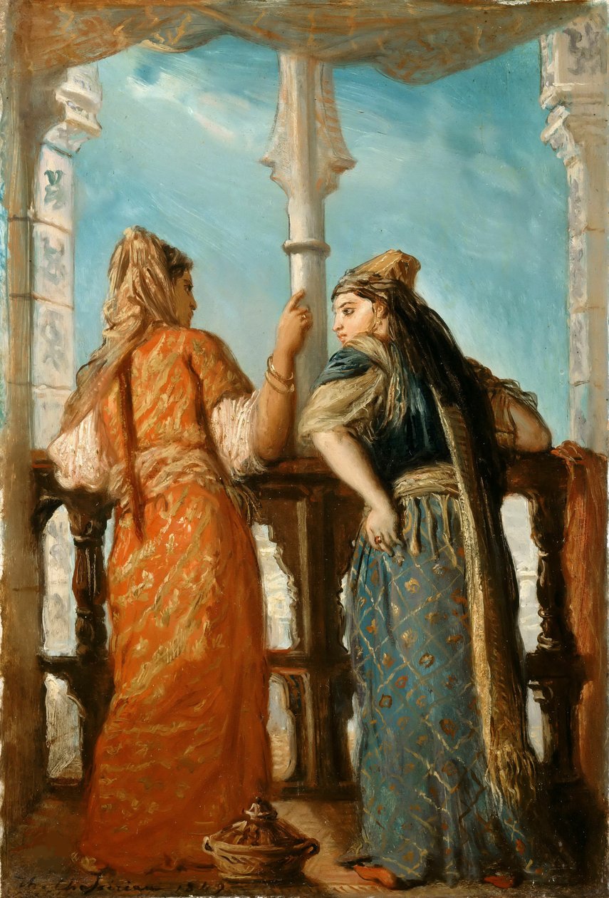 Jødiske kvinner på balkongen, Alger, 1849. av Théodore Chassériau