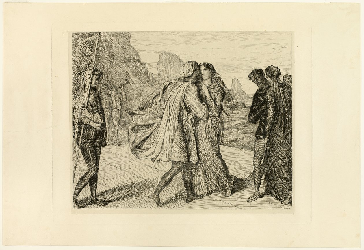 O My Fair Warrior!, tallerken fem fra Othello av Théodore Chassériau