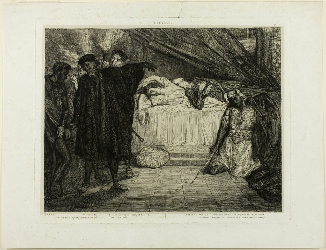 O spartansk hund, tallerken femten fra Othello av Théodore Chassériau