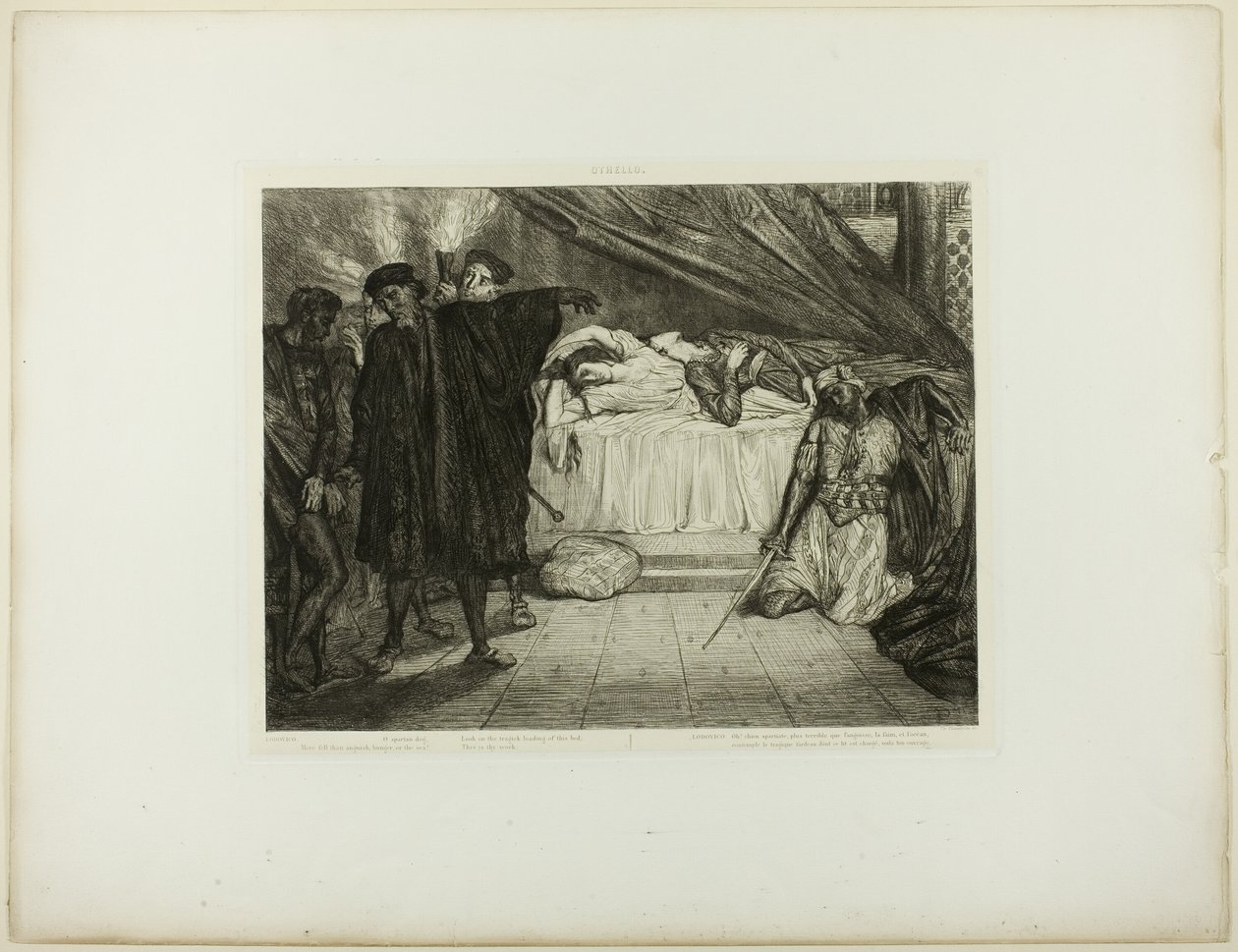 O spartansk hund, tallerken femten fra Othello av Théodore Chassériau