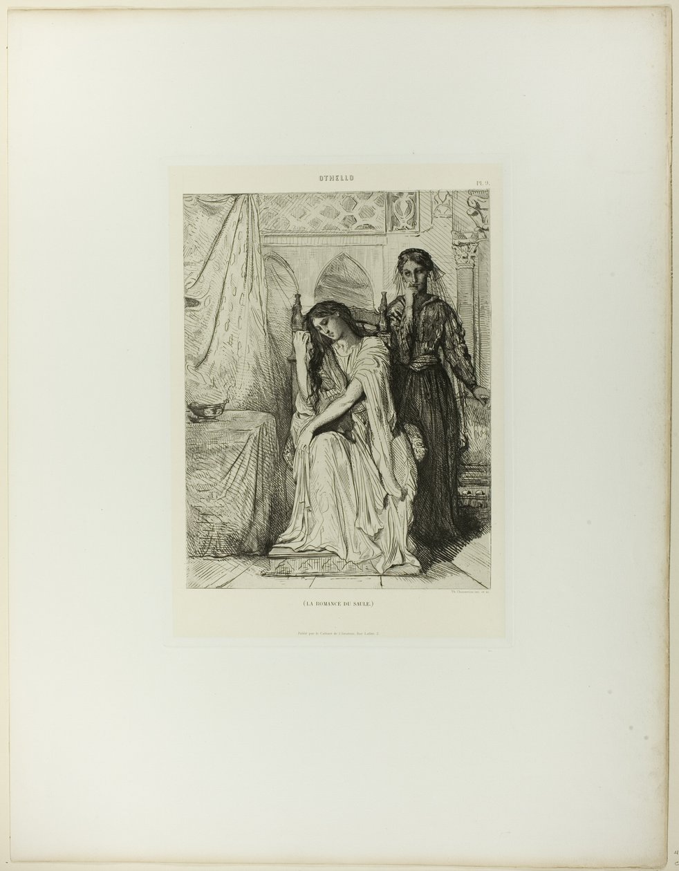 The Willow Song, plate ni fra Othello av Théodore Chassériau