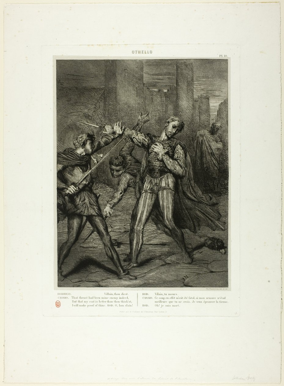 Skurk, Thou Diest, tallerken ti fra Othello av Théodore Chassériau