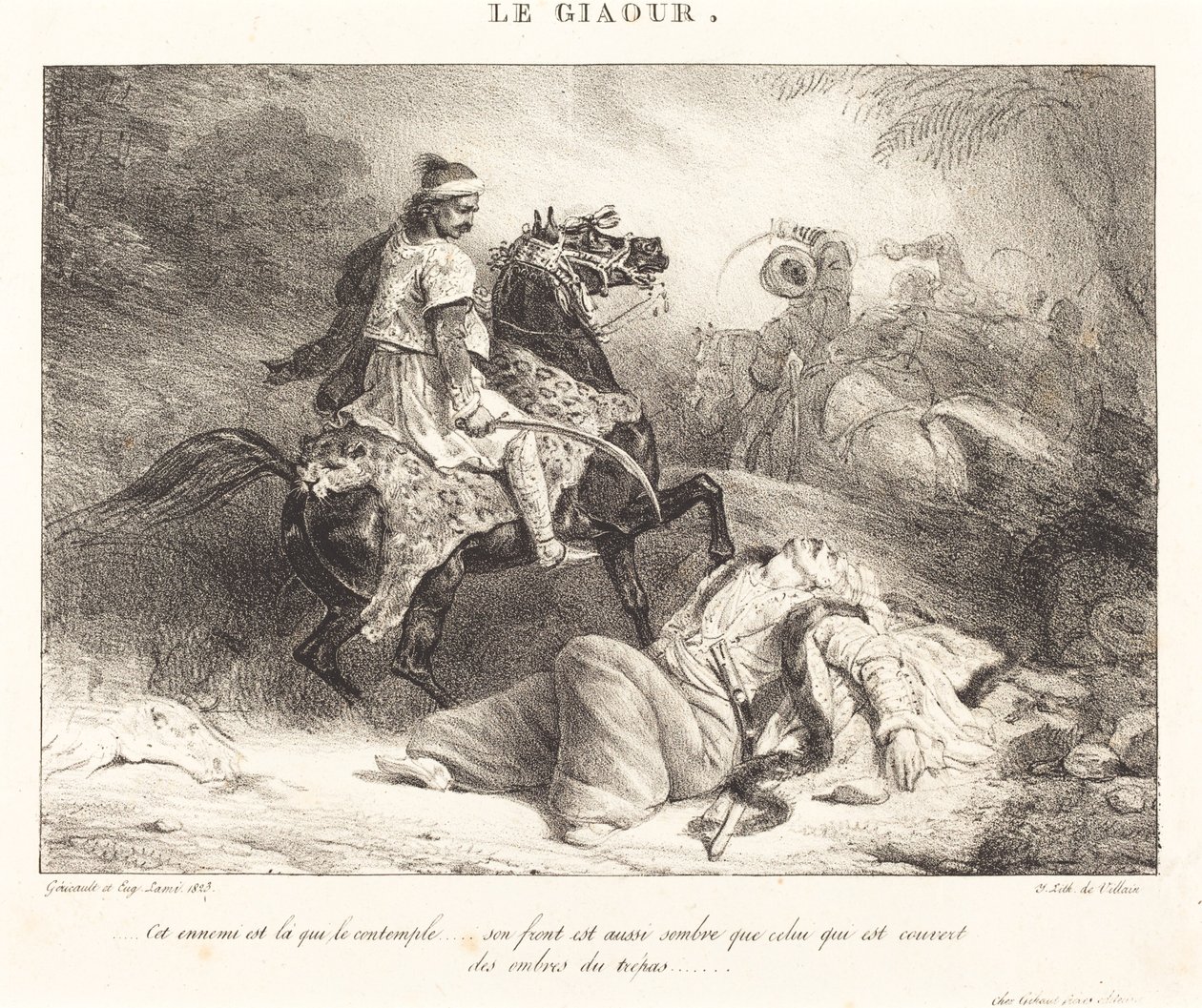 Le Giaour (den vantro) av Théodore Gericault and Eugène Louis Lami