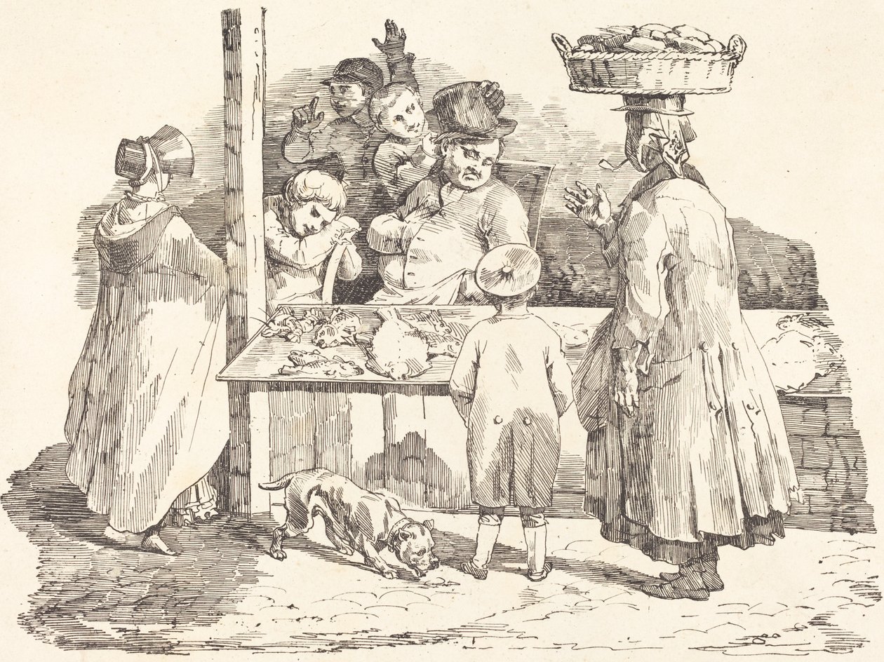 Den døsende fiskehandleren av Théodore Gericault and Nicolas Toussaint Charlet