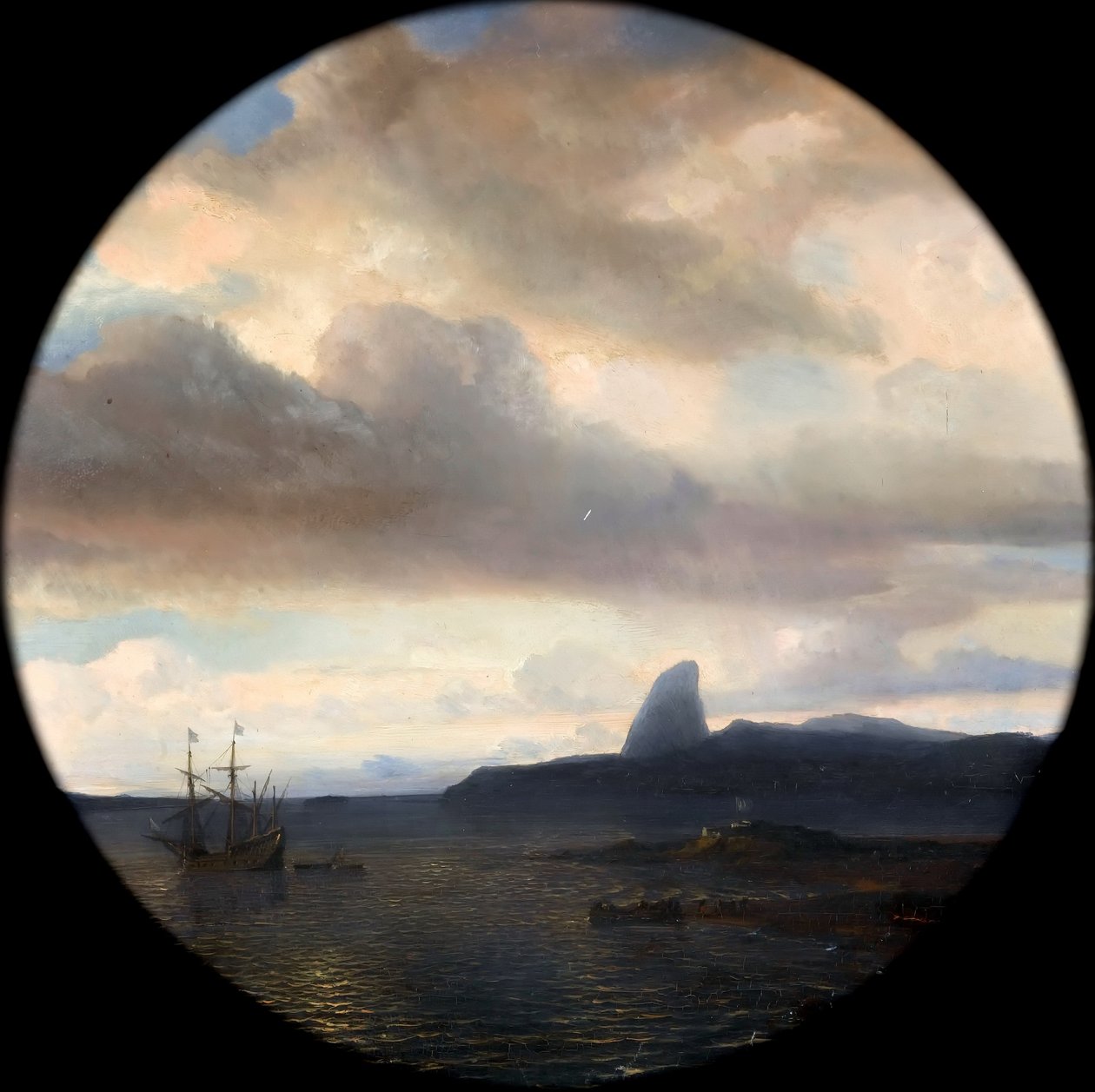 Villegagnon går inn i Rio de Janeiro-bukten 10. november 1555 av Jean Antoine Theodore Gudin