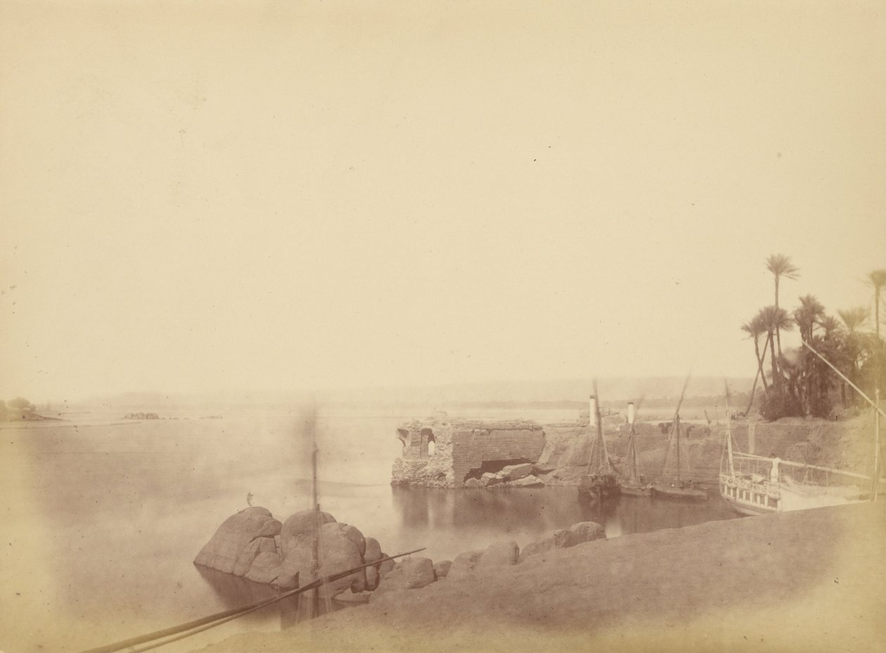 (Utsikt over den antikke havnen i Elephanta) av Théodule Devéria