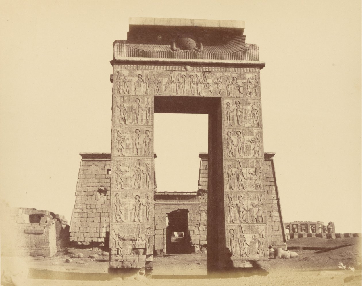 Portal av Temple of Khonsu, Karnak av Théodule Devéria
