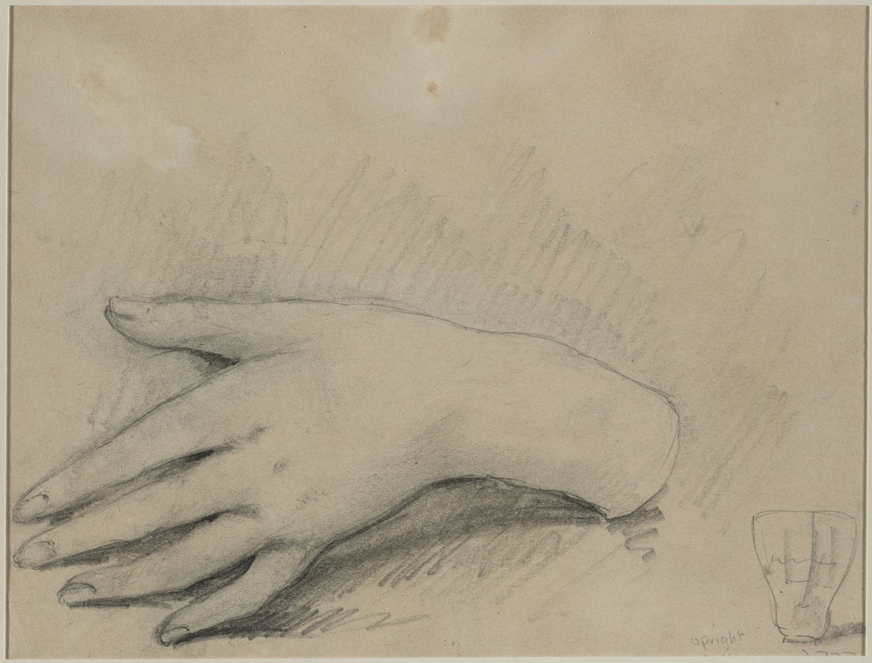 Study of a Womans Hand verso, 1800-tallet. av Auguste Theodule Ribot