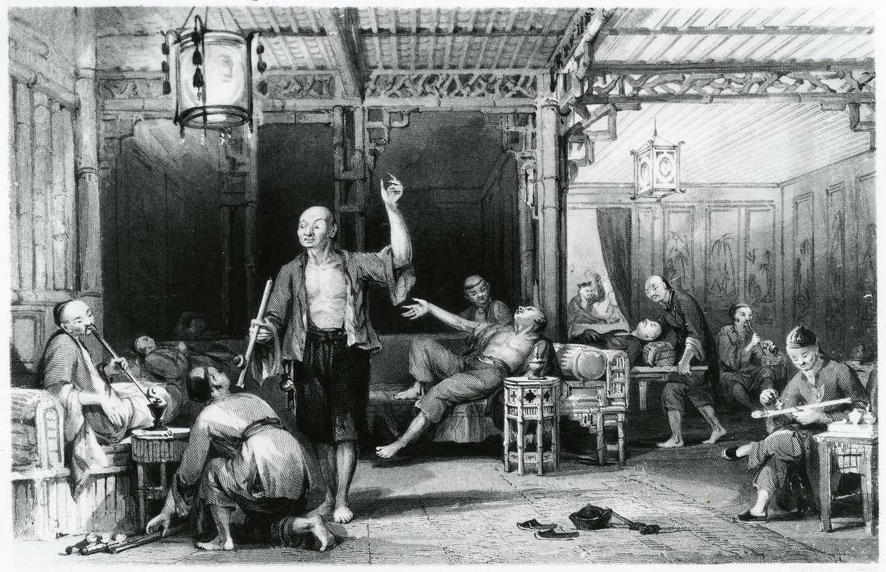 Kinesiske opiumsrøykere, 1843 av Thomas Allom