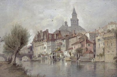 Perigeaux på Isle, Basses-Pyrénées av Thomas Allom