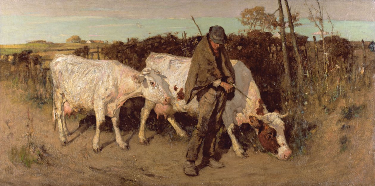 Tilbake fra beite, 1890 av Thomas Austen Brown