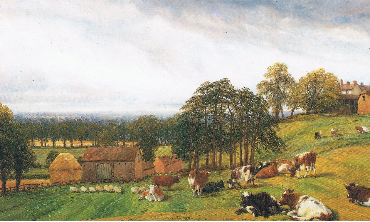 Storfe og sauer på Old Park Farm av Thomas Baker