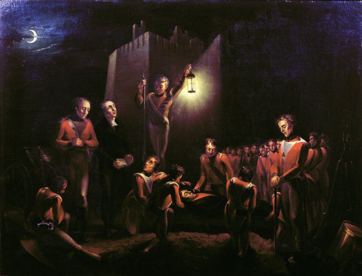 Begravelsen av Sir John Moore i La Coruna, 1809 av Thomas Ballard