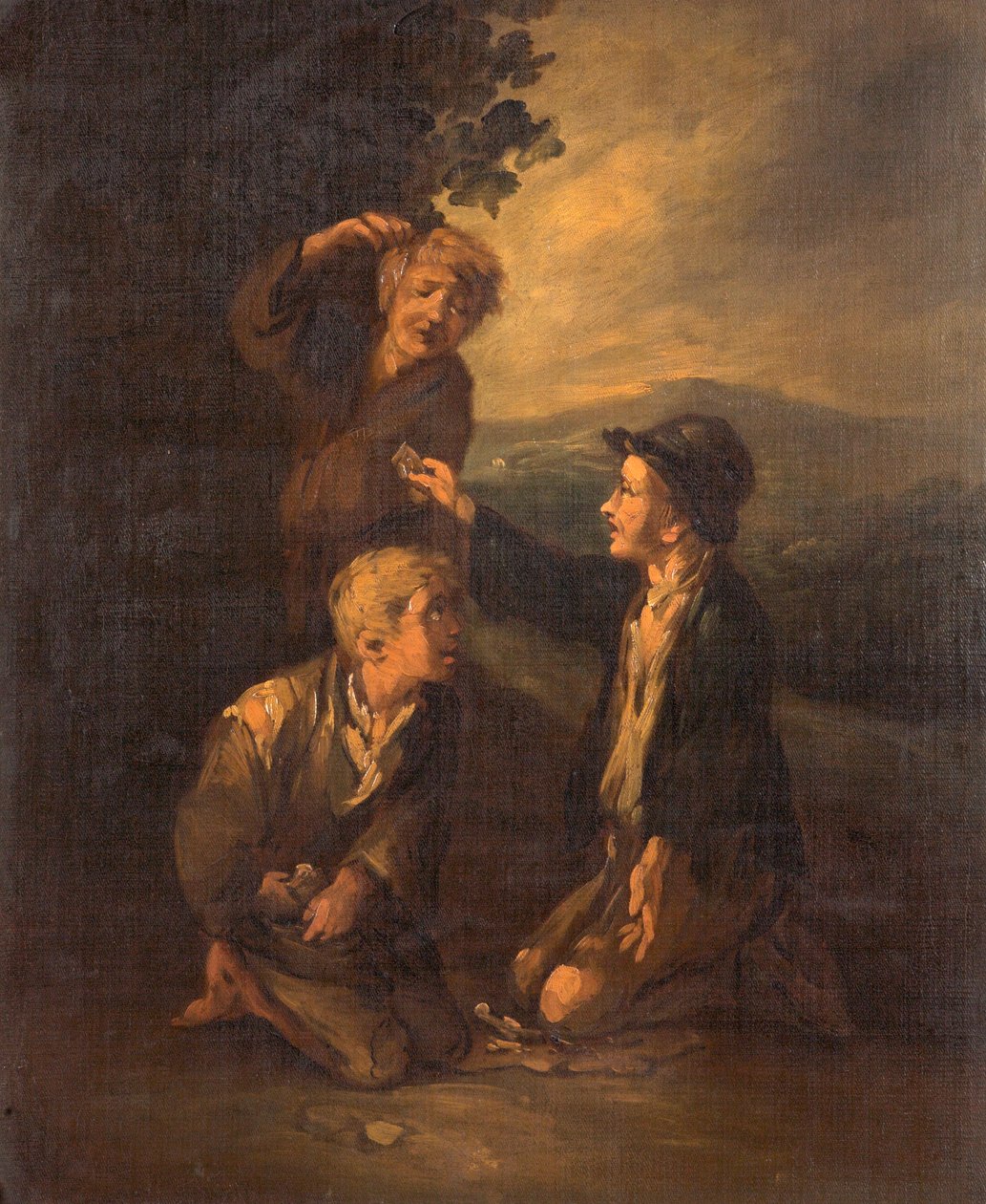 Gutter som spiller knokebein av Thomas Barker of Bath