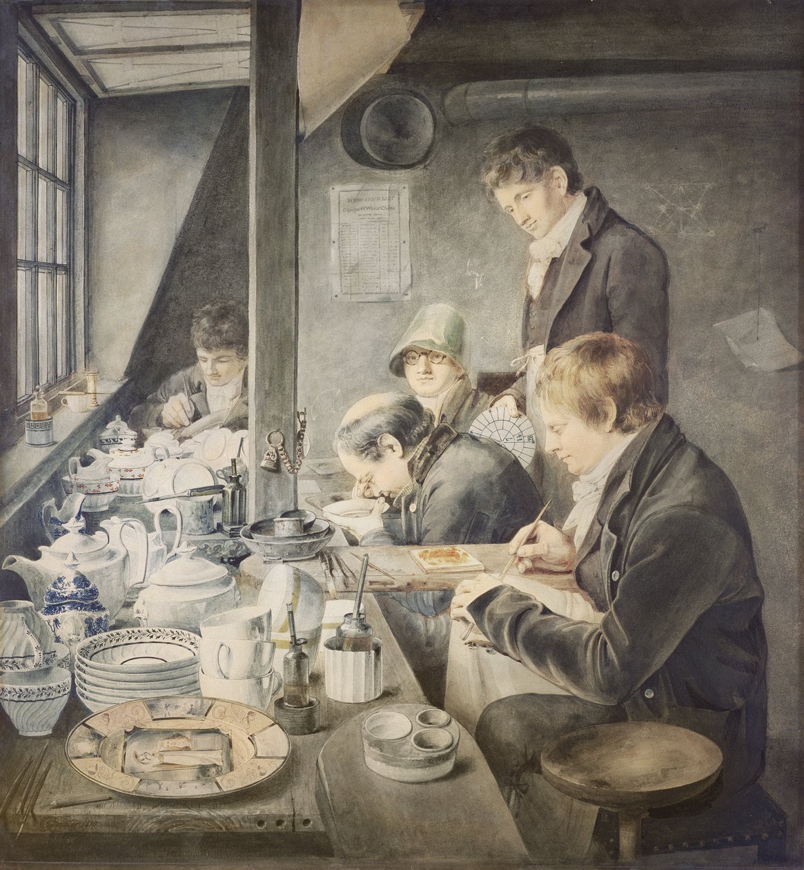 Malerom til Mr. Baxter, Goldsmith Street nr. 1, Gough Square, London, 1810 av Thomas Baxter