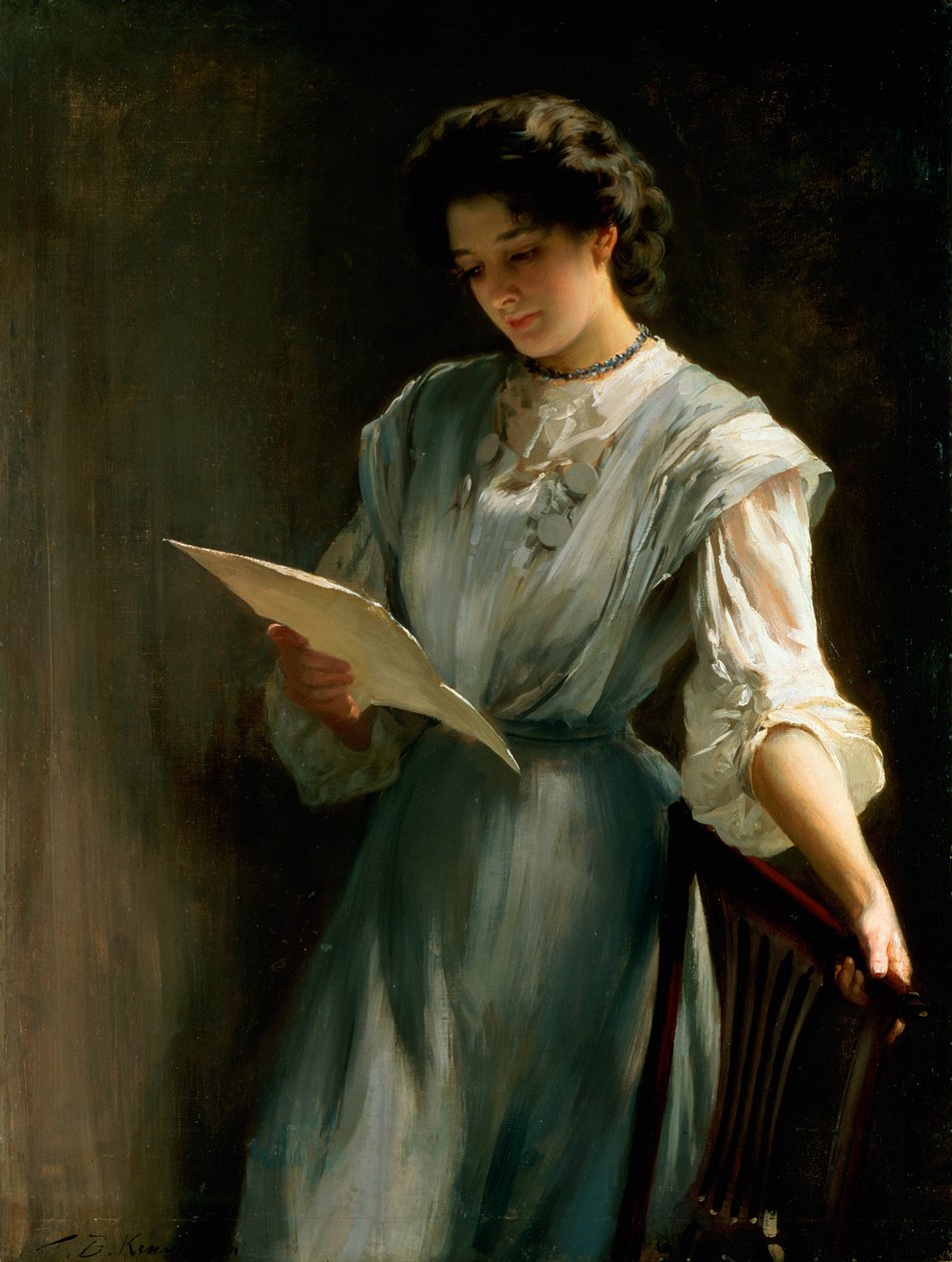 Leser brevet av Thomas Benjamin Kennington