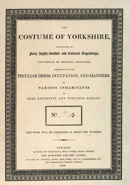 Forside av The Costume of Yorkshire, del IV av George Walker, 1813 av Thomas Bensley