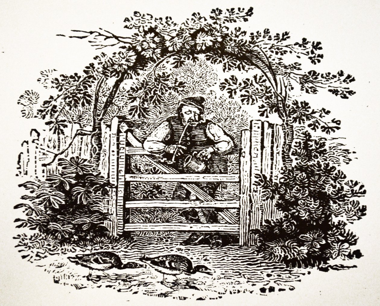 Landsmann som røyker en kirkeverge, 1804 av Thomas Bewick