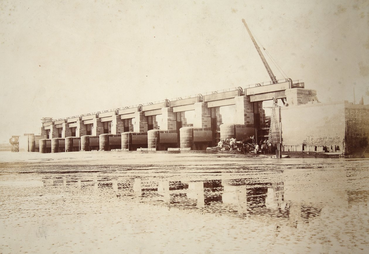 Sluser ved Weston, størst i verden (sepia-bilde) av Thomas Birtles