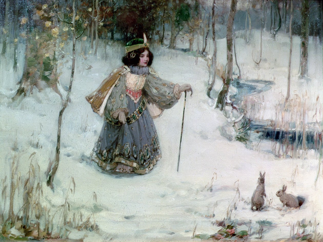 Snehvit i huset til de syv dvergene, 1902 av Thomas Blacklock