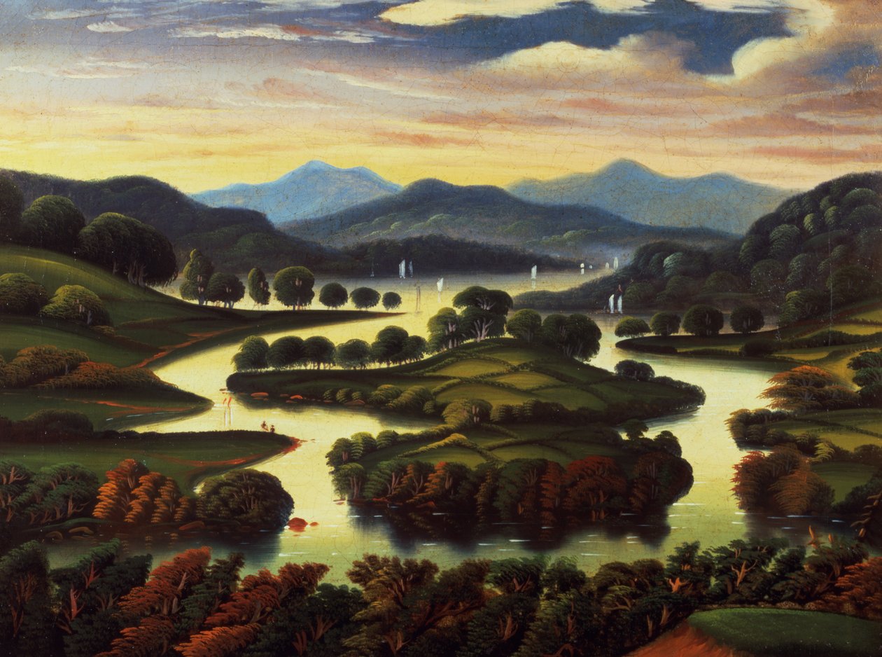 Landskap (muligens New York State) ca. 1850 av Thomas Chambers