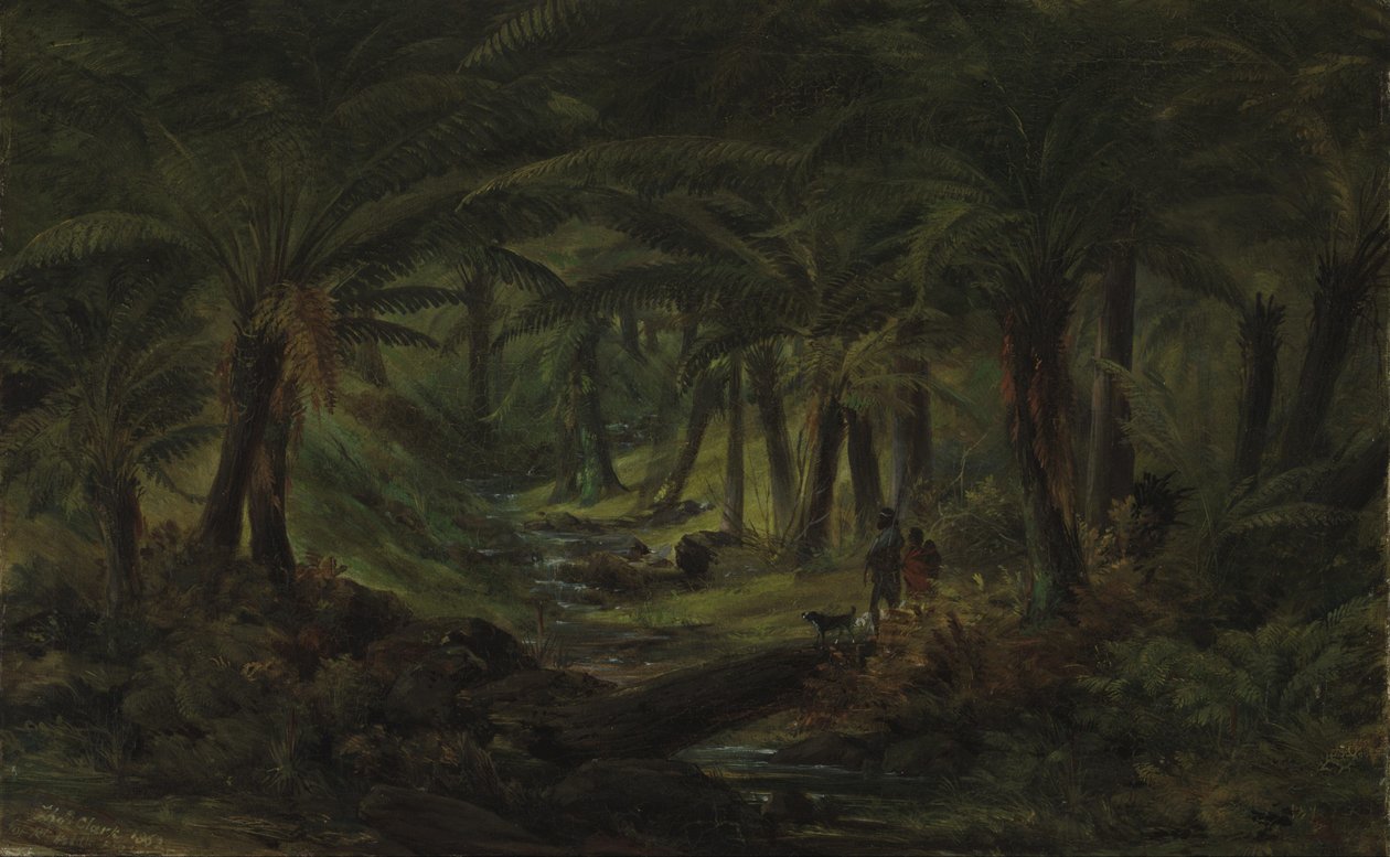 Fern gully med aboriginal familie av Thomas Clark