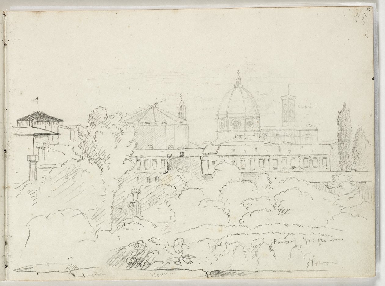 Firenze med utsikt over Duomo og Campagnale, 1831 av Thomas Cole