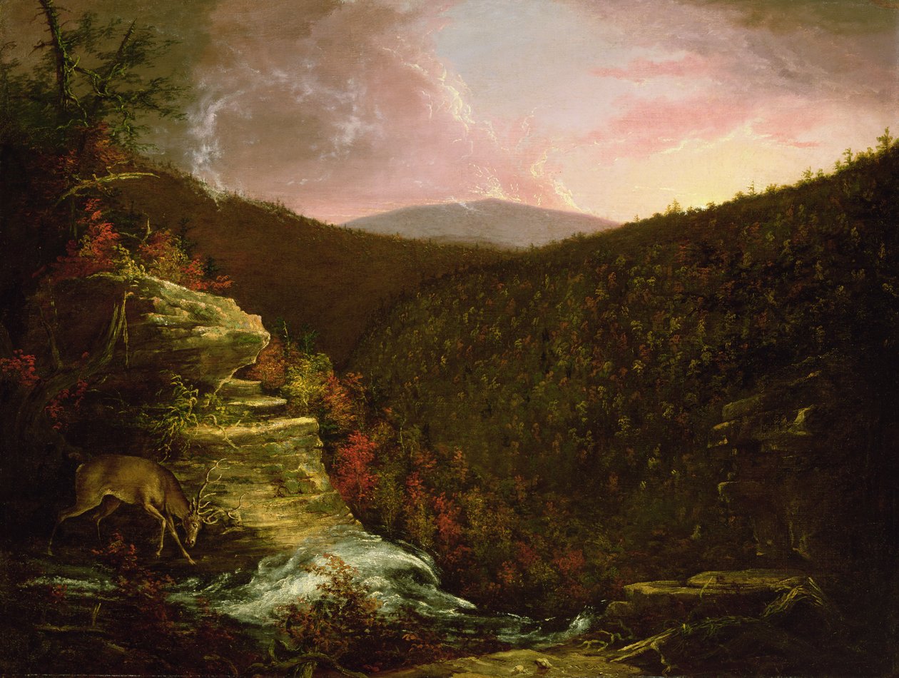 Fra toppen av Kaaterskill Falls, 1826 av Thomas Cole