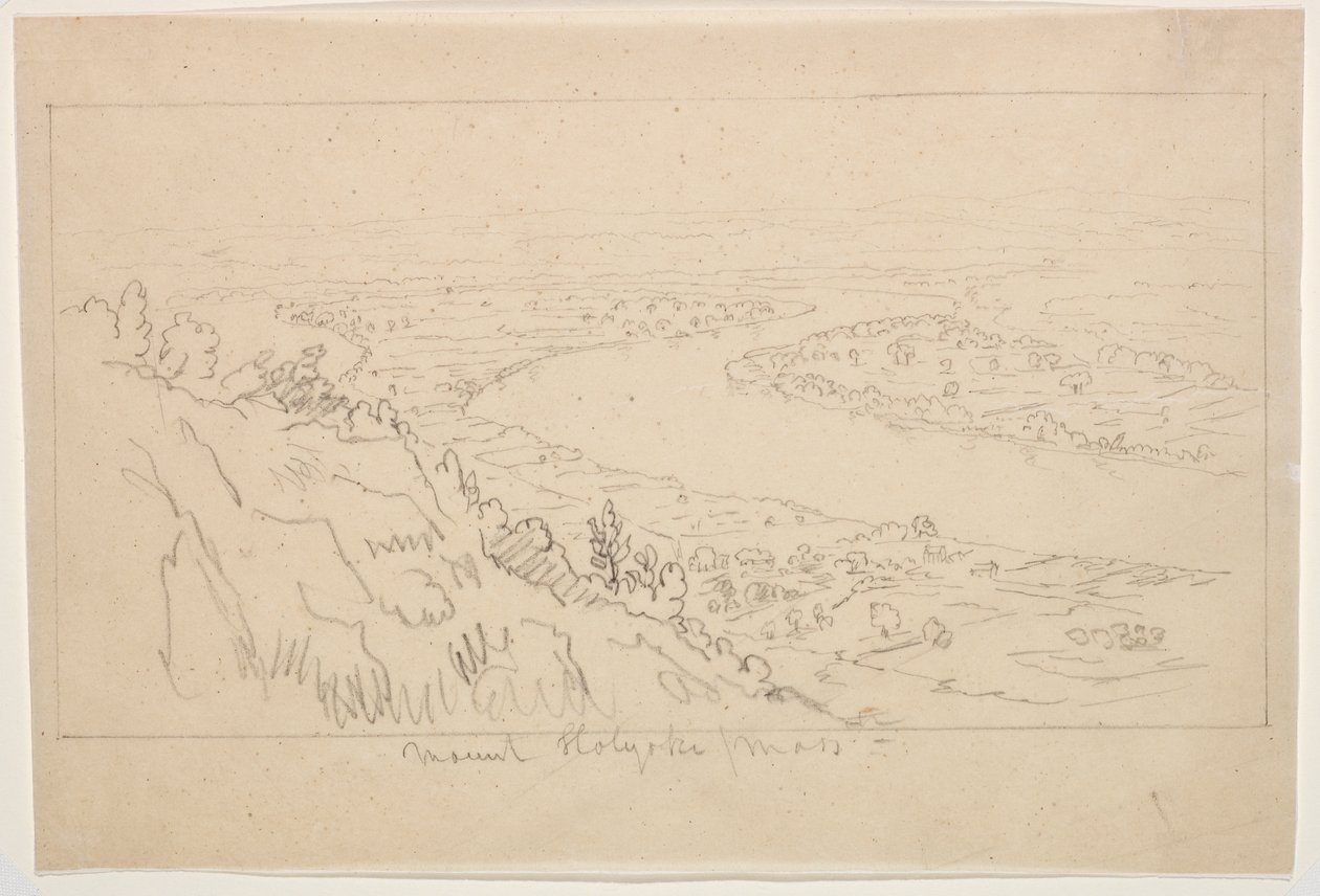 Mount Holyoke, Massachusetts (grafitt på kalkerpapir) av Thomas Cole