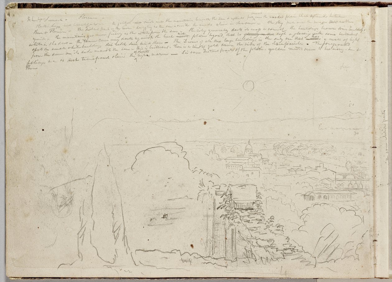 Panorama av Firenze, ca. 1831 av Thomas Cole