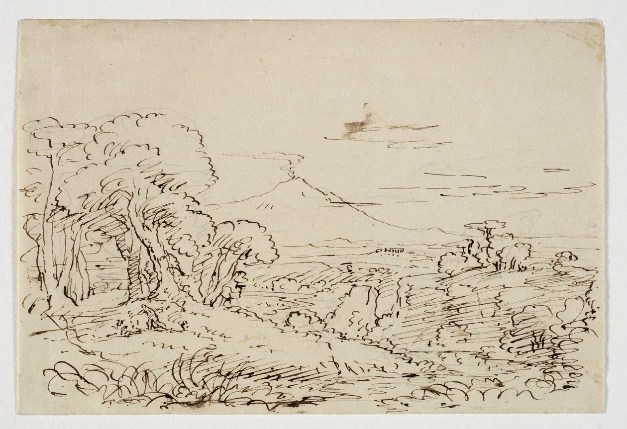 Prosperine Gathering Flowers in the Vale of Enna, ca. 184647 (penn og blekk over blyant på papir) av Thomas Cole