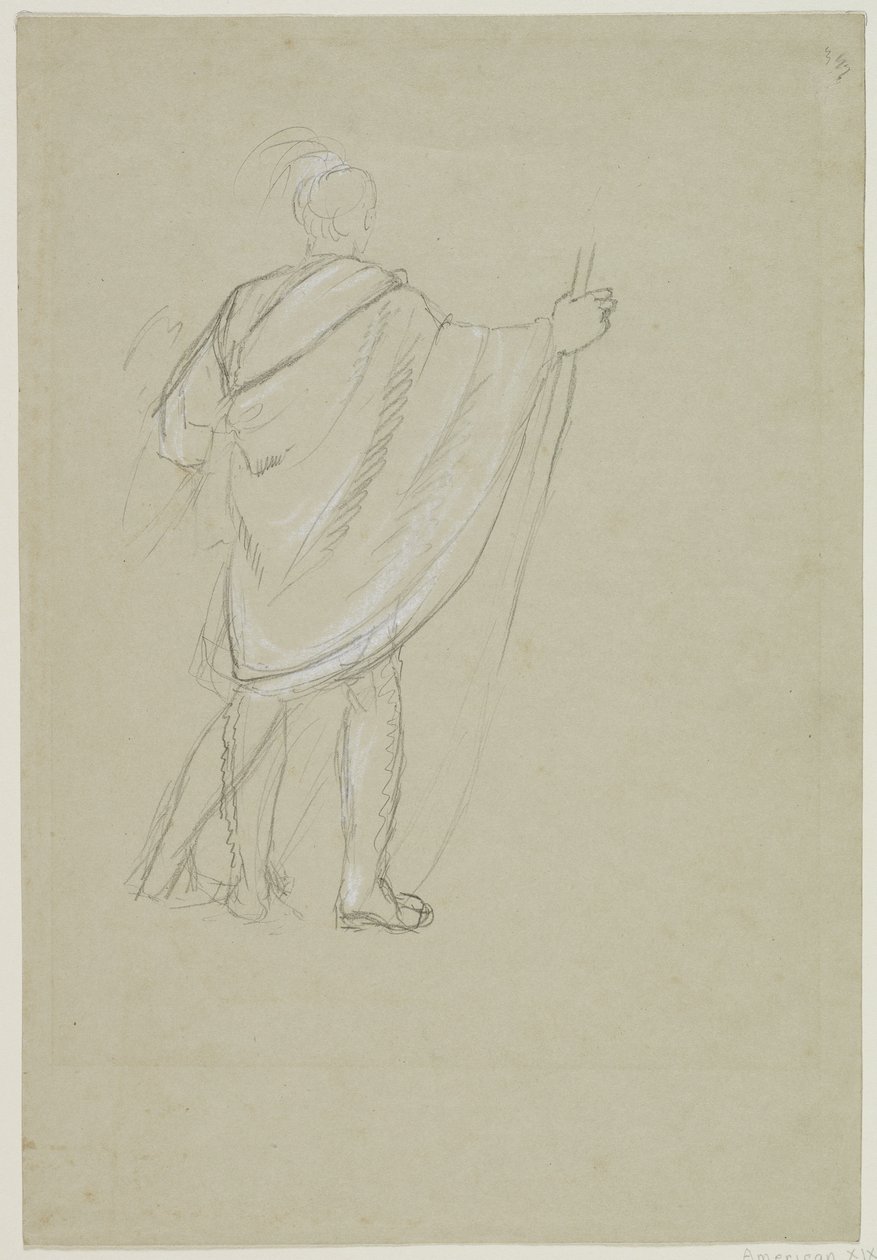 Stående indisk (grafittblyant på papir) av Thomas Cole