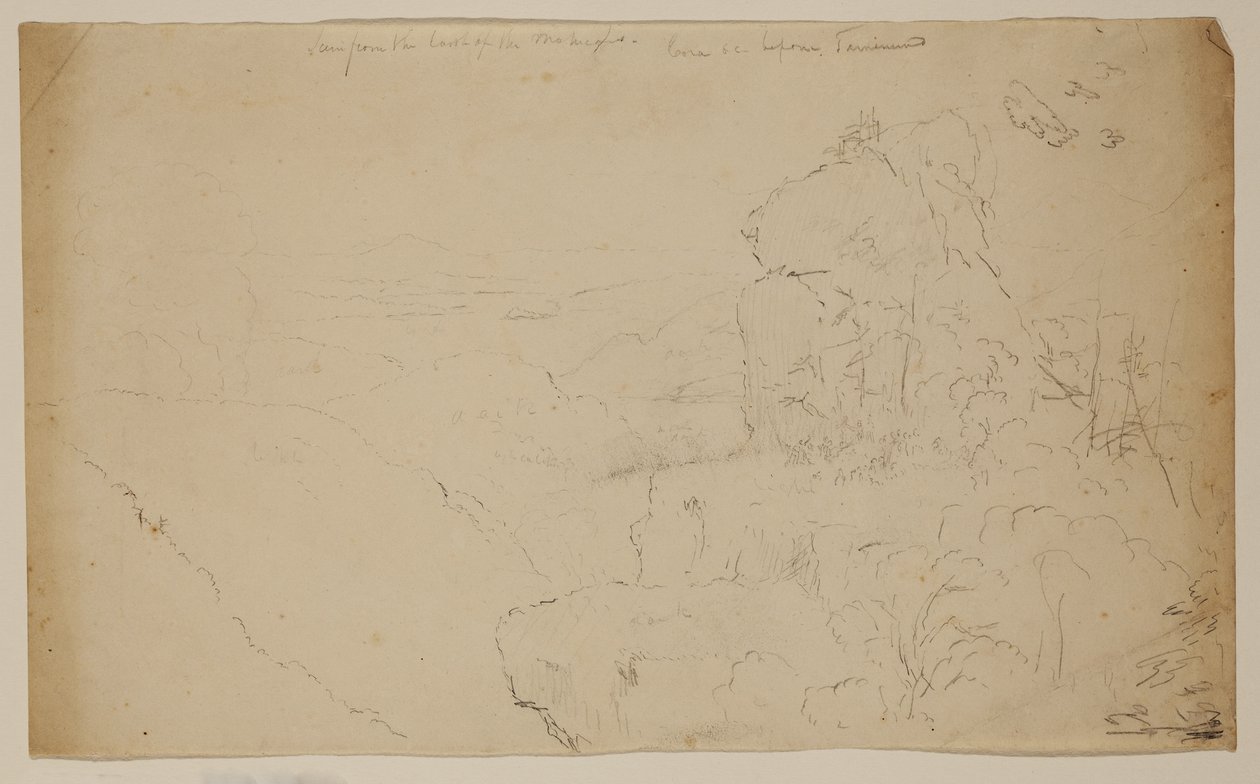 The Last of the Mohicans (grafittblyant på off-white papir) av Thomas Cole