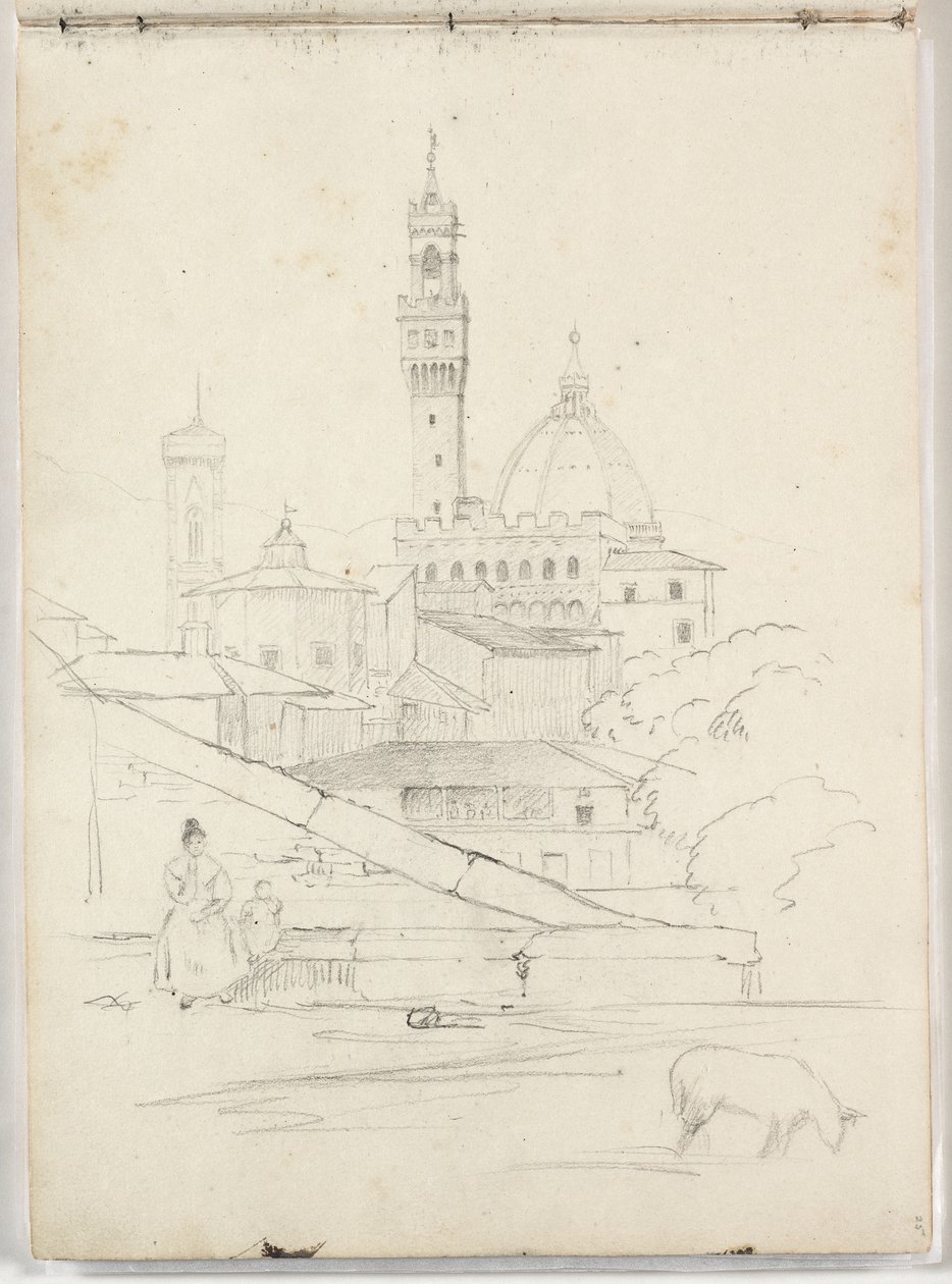 Uten tittel (delvis utsikt over Firenze) 1831 av Thomas Cole
