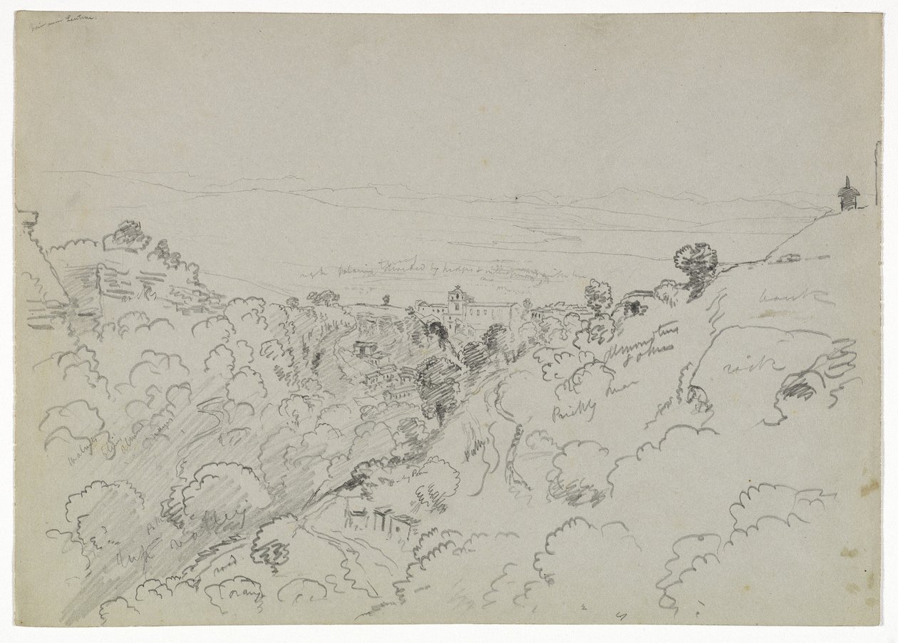 Utsikt nær Lentini, Sicilia, 1842 av Thomas Cole