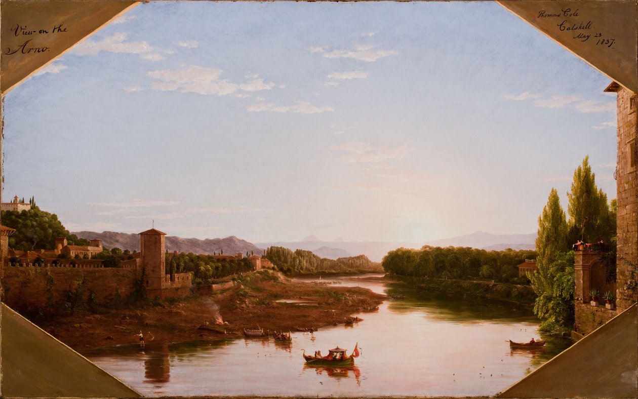 Utsikt over Arno, nær Firenze, 1837 av Thomas Cole
